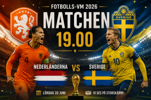 Nederländerna – Sverige live på storbild