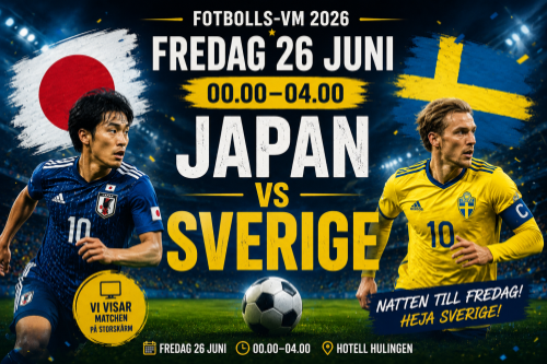 Sverige - Japan live på storbild